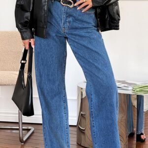 Mid Wash Mid Rise Slouchy Jeans
