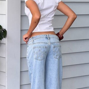 Light Wash Denim Low Rise Jeans