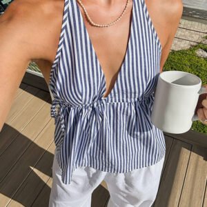 Blue Striped Top